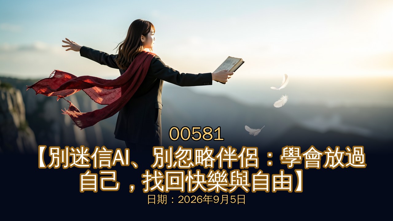 00581【別迷信AI、別忽略伴侶：學會放過自己，找回快樂與自由】日期：2026年9月5日