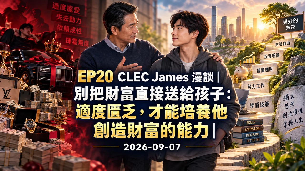 EP20 CLEC James 漫談：別把財富直接送給孩子：適度匱乏，才能培養他創造財富的能力｜2026-09-07