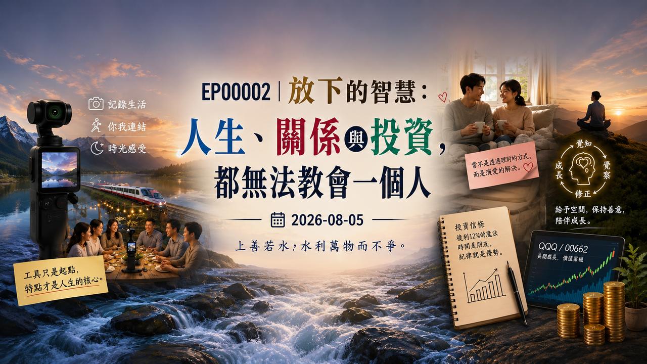 EP2 CLEC James 漫談｜放下的智慧：人生、關係與投資，都無法教會一個人｜2026-08-05