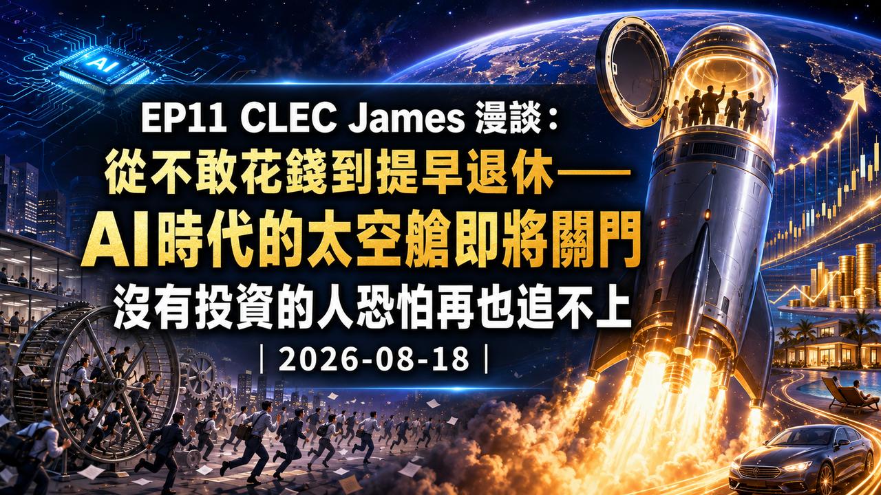 EP11 CLEC James 漫談：從不敢花錢到提早退休——AI時代的太空蛙即將關門，有人恐怕再也追不上｜2026-08-18