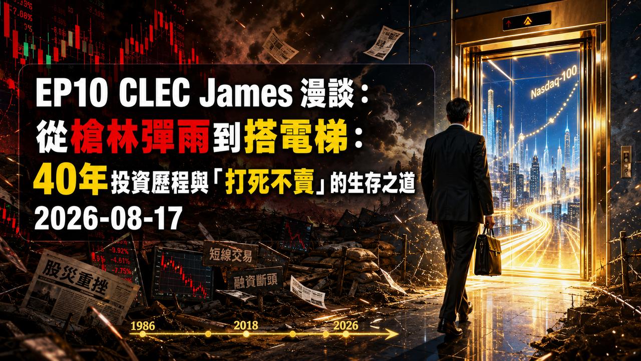 EP10 CLEC James 漫談：從槍林彈雨到搭電梯：40年投資歷程與「打死不賣」的生存之道 2026-08-17